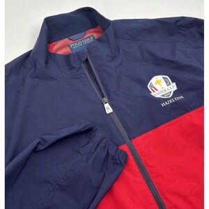 Polo Golf Ralph Lauren Men's‎ L Red Navy Polyester Ryder Cup Windbreaker Jacket